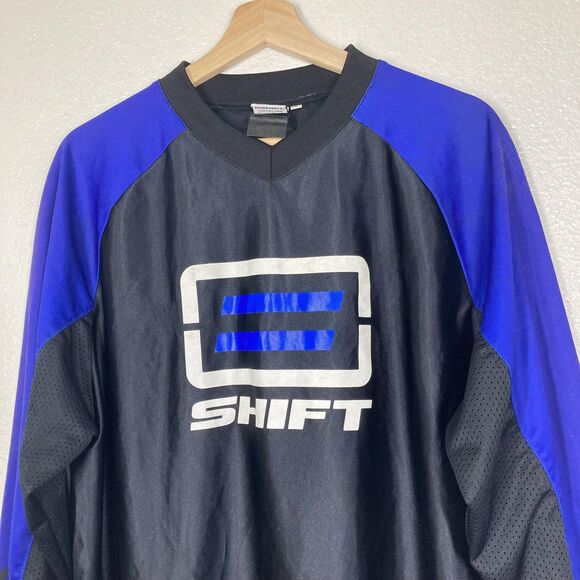 Shift Racing Motocross Jersey Mens Large Black Blue Recon Vented Long Sleeve - Picture 2 of 16